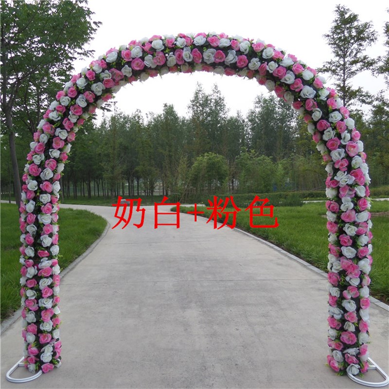 婚庆花门绢花拱门开业拱门花架结婚礼花拱门装饰活动拱门全花花门