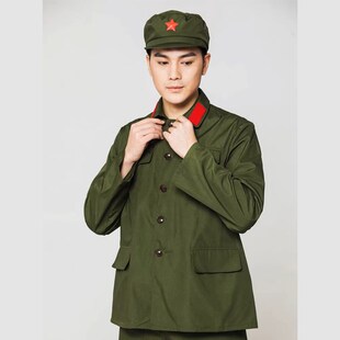 的确良65老式军套装70年代绿军衣男女知青怀旧套装干部服黄蓝涤卡