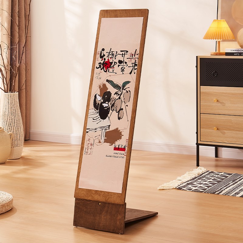 立式广告牌L型实木展示牌海报宣传可更换画面户外立屏广告展示架
