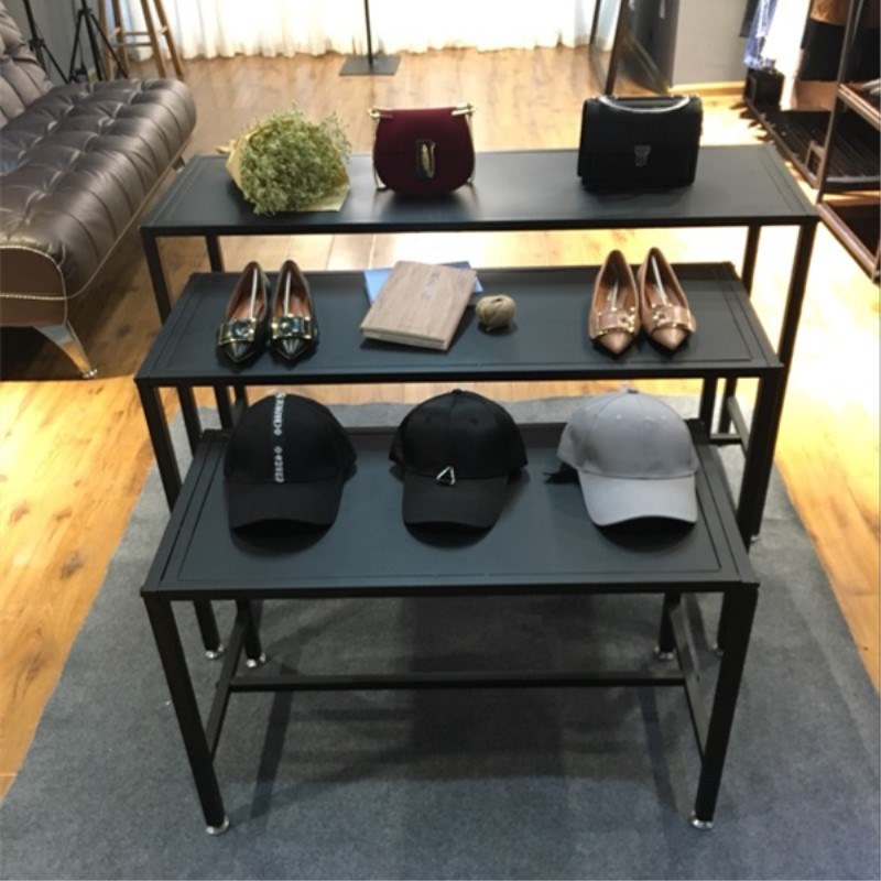 服装店流水台中岛展示桌子童男女装货架橱窗落地式高低鞋包置物柜