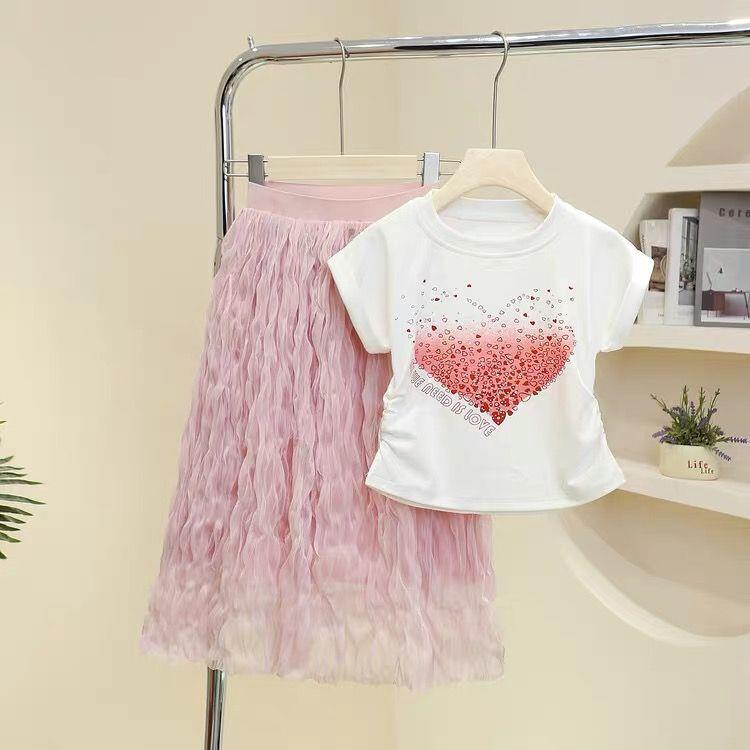 女童连衣裙夏装2025新款夏季童装裙子套装儿童小女孩洋气公主裙夏