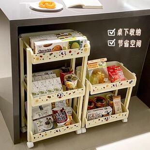 小推车置物架家用客厅卧室厨房宿舍移动零食架收纳架卧室桌边架子