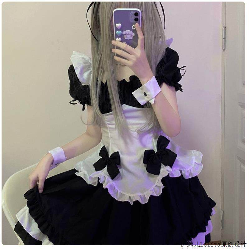 cosplay女仆装游戏服装日常洛丽塔裙子奇迹暖暖黑白lolita连衣裙