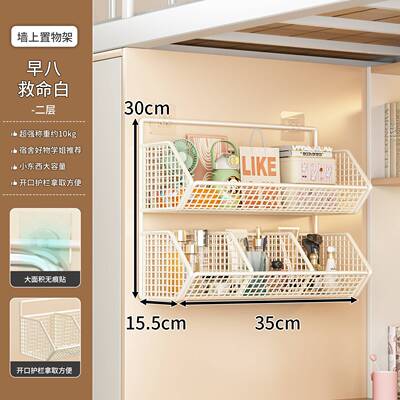 卧室多层宿舍大容量免打孔墙面收纳壁挂床头挂篮寝室学生党好物