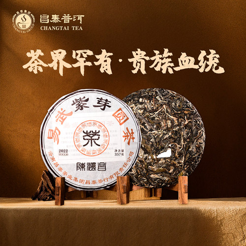 2022年易武紫芽圆茶357g生茶