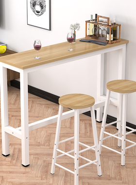 创意红酒桌客厅小吧台桌白色家用餐桌椅靠墙高脚桌多功能长条窄桌