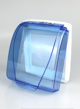 86型开关插座面板防水盒 蓝色透明防水盒防溅盒 厨房浴室开关罩