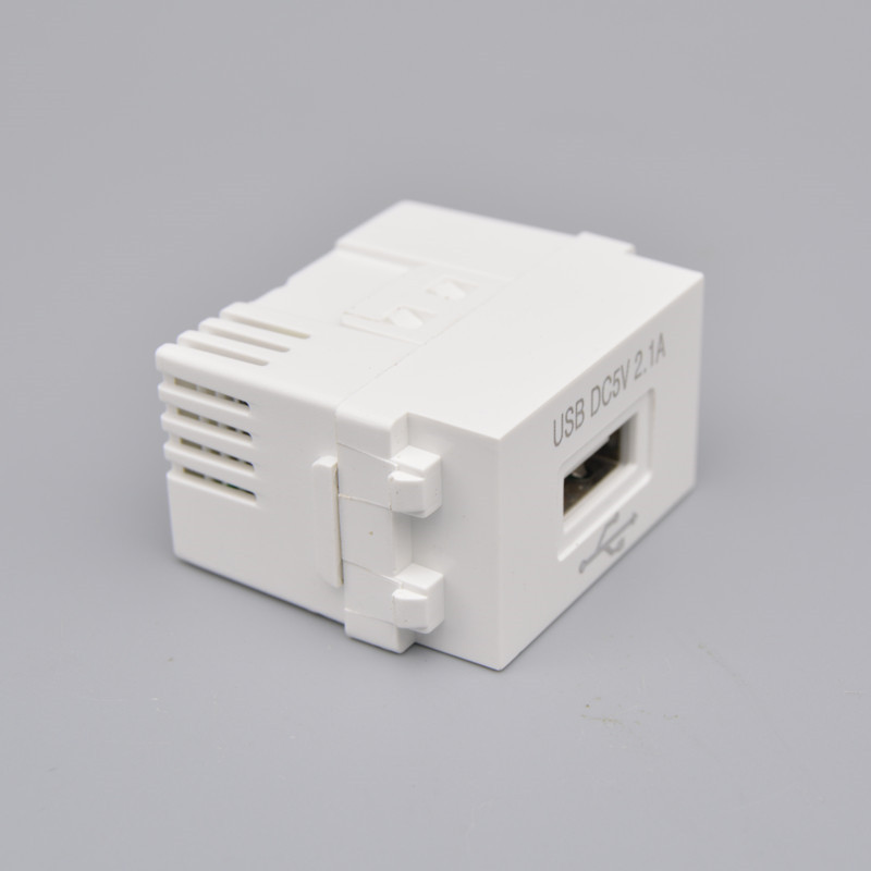 128型USB电源模块220V插座2.1A5V变压手机充电插座墙壁面板模块
