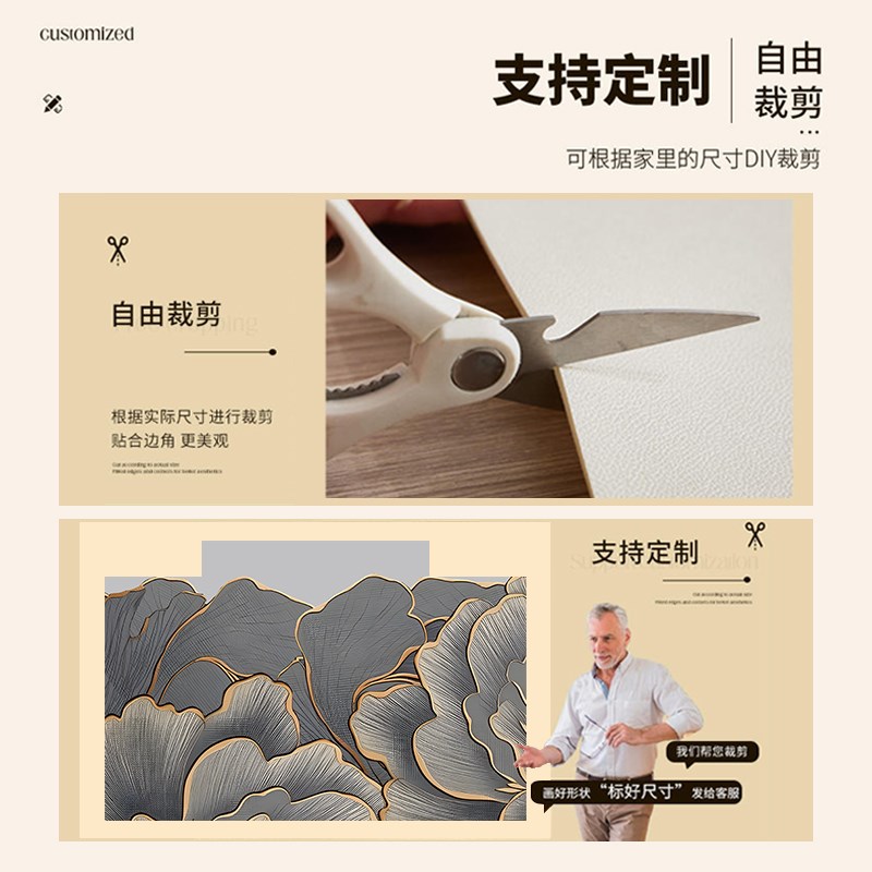 欧式轻奢花朵进门地垫入户门垫耐脏免洗pvc门口地毯可裁剪脚垫子