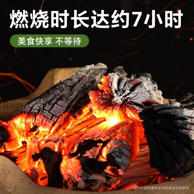 广西正宗果木炭烧烤木炭家用碳块烧烤碳室内纯木炭荔枝原木炭