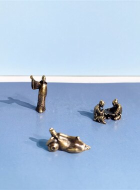 诗仙李白举杯微景观古人人物小摆件中式古典风醉卧饮酒下棋铜金属