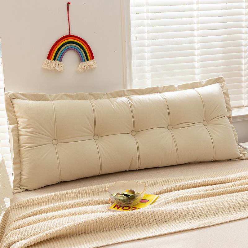 锦芙绒花边床头靠垫榻榻米软包卧室实木床上看书大靠背绑带可拆洗