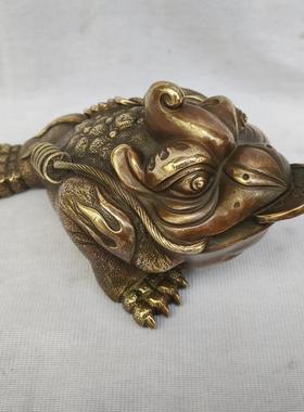 铜金蟾摆件金钱蟾蜍旺财七星蟾镇宅纳福风水铜器家居装饰品定做