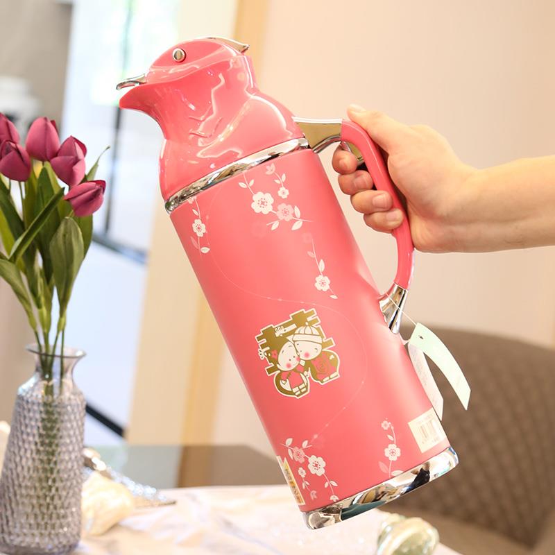 婚庆热水壶结婚陪嫁保温水壶红色热水瓶大容量喜庆保温壶一对装