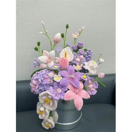 手工编织扭扭棒花束材料包自制作成品抱抱桶仿真花教师节礼物