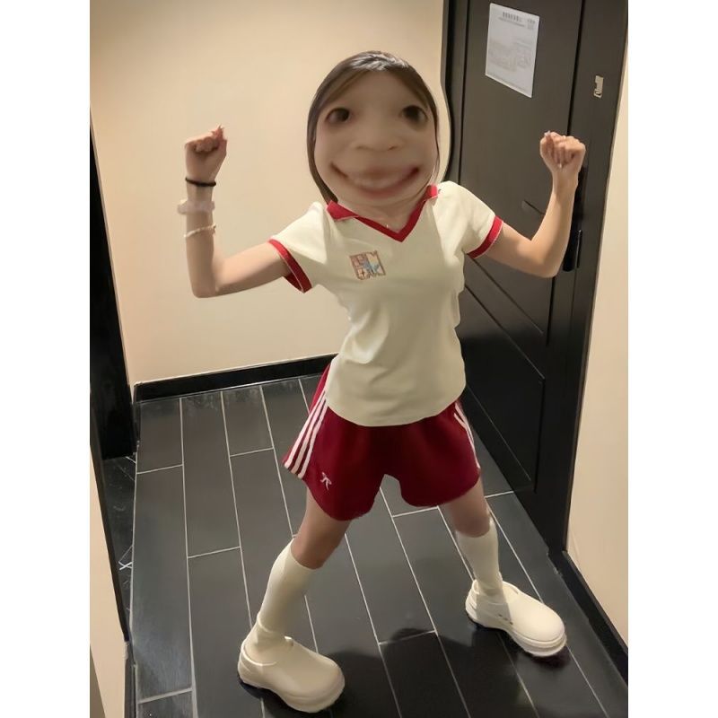 活泼减龄少女学院风运动服套装女夏季短袖短裤时尚炸街跑步两件套