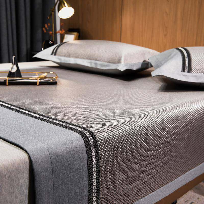 2025夏季新款织带款加厚养生冰藤席可折叠床笠席子