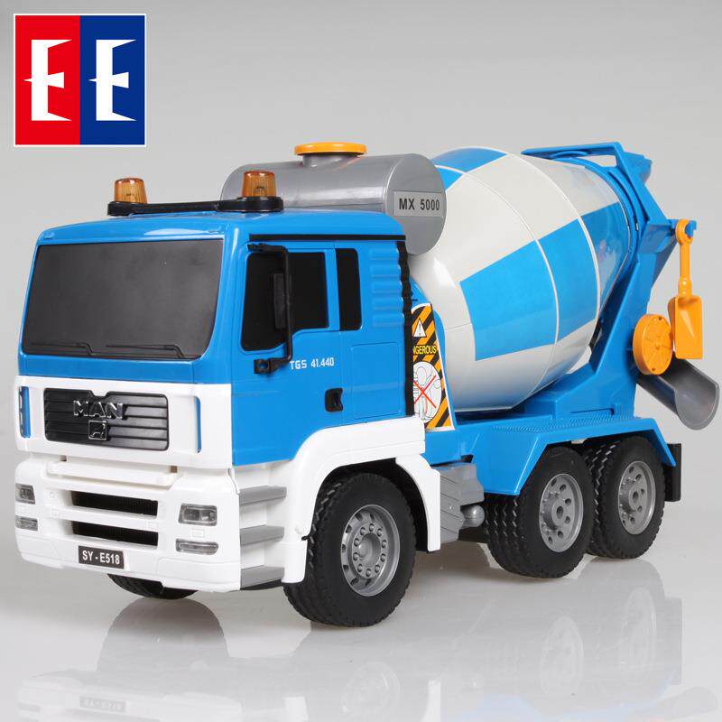 双鹰E518-001遥控工程车搅拌车水泥车混凝土罐车电动模型儿童玩具