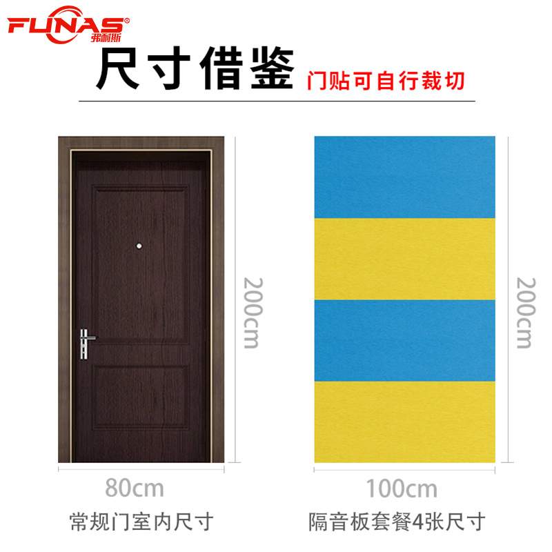 毛毡自粘门贴房门隔音板隔音棉卧室门窗家用防盗门吸音装饰神器