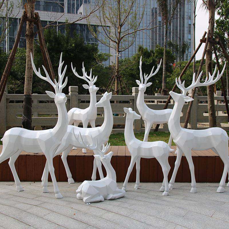 仿真白鹿户外园林景观大型仿真抽象几何草坪梅花鹿落地摆件工艺品,自行车/骑行装备/零配件,更多零件/配件,淘宝优惠券,粉丝福利购,淘宝优惠卷