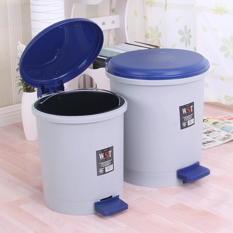 5.5L/10.6L/18L脚踩塑料垃圾桶家用圆形脚踏垃圾桶弹盖室内环卫桶