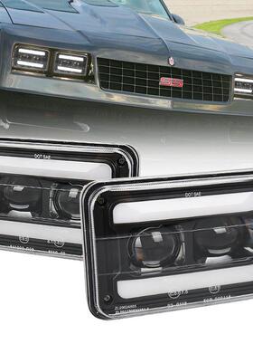 新款5寸LED方灯4X6卡车皮卡越野车改装远近光白黄转向头灯