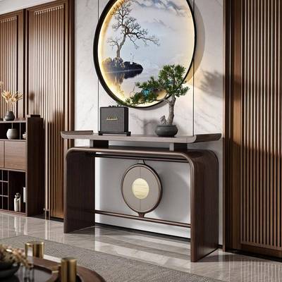 新中式乌金木玄关桌实木玄关柜家用条案供桌玄关台入户玄