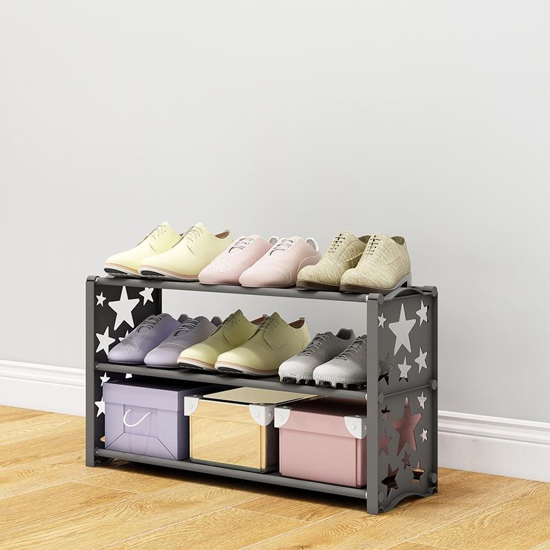 守候 简易防尘三层 简约家用经济型 星型鞋架子宿舍门口拖小鞋柜