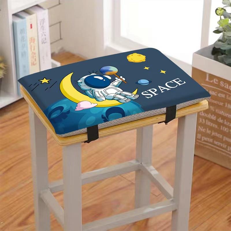 学生坐垫教室专用中小学记忆棉长方形凳子垫卡扣海绵加厚款椅子垫