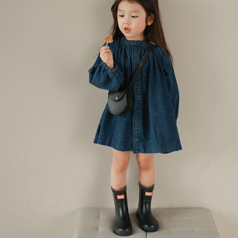 儿童小立领宽松衬衫牛仔衬衫2025春秋季新款公主女孩上衣可爱潮流