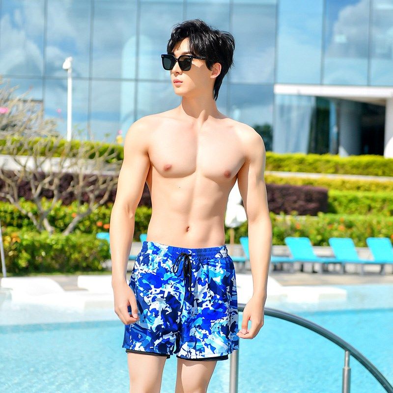 泳裤男士防尴尬双层宽松沙滩裤五分2024游泳衣装备度假泳裤