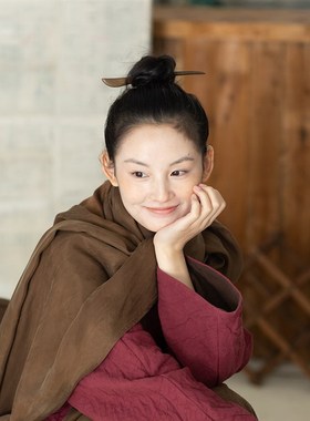 大拙怕冷星人暖冬好物暗橙色铜氨丝超长超大围巾/披肩