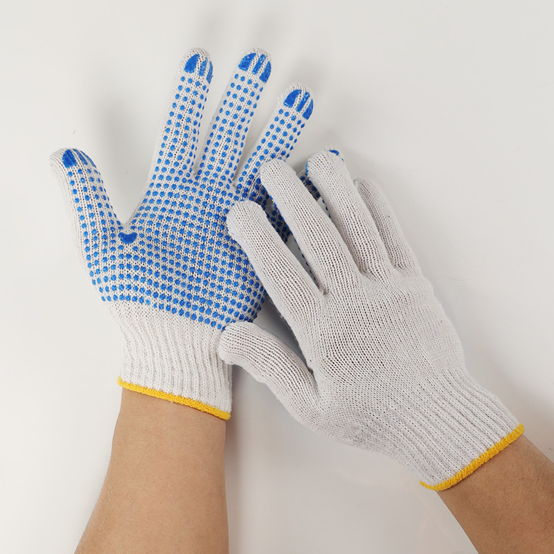 劳保棉纱加厚防滑男工地干活劳工劳动耐磨胶点橡胶工具男工作手套
