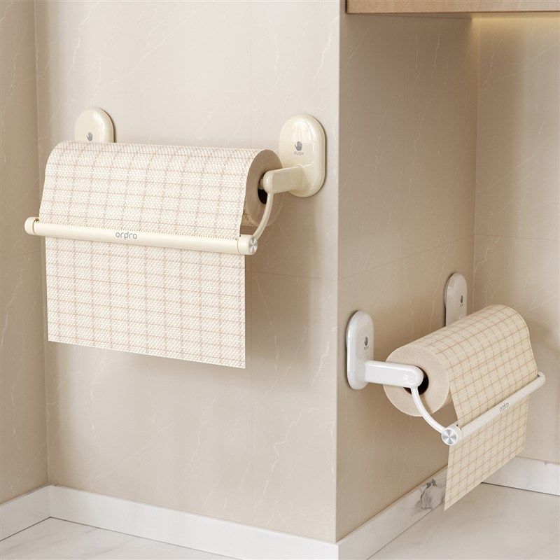 吸盘厨房纸巾架免打孔壁挂卷纸保鲜膜收纳挂架多功能懒人抹布挂杆,收纳整理,纸巾架,淘宝优惠券,粉丝福利购,淘宝优惠卷
