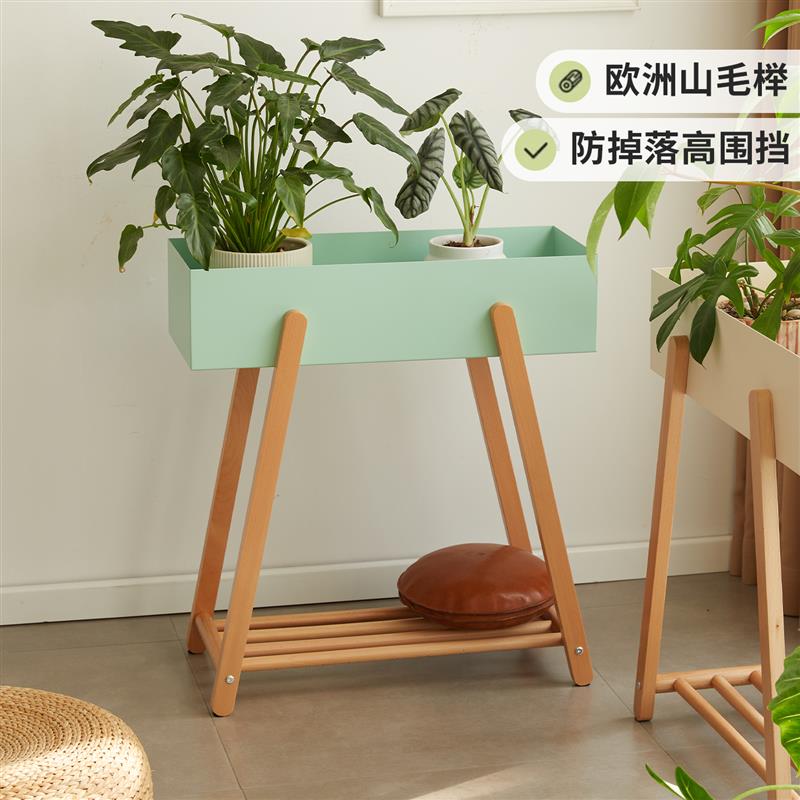 实木花架落地式客厅绿萝花盆托架B阳台简约多层盆栽植物摆放置物