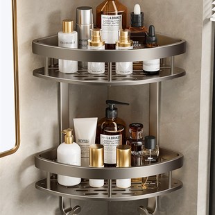 打孔安装浴室置物架卫生间三角淋浴房架子墙壁挂式厕所收纳洗澡间