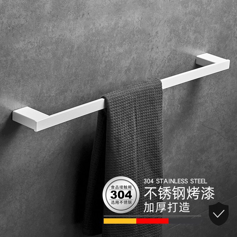 304不锈钢浴室毛巾杆单杆 酒店卫生间拉丝五金挂件简约加厚浴巾架