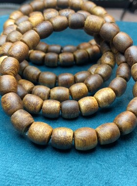 H247 莺歌绿奇楠沉香极限弧手链C单圈7-8mm手串木质盘完首饰