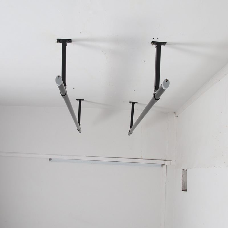 晾衣杆阳台顶装固定式吊顶晾衣架单杆晒衣杆家用阳光房一根凉黑铝