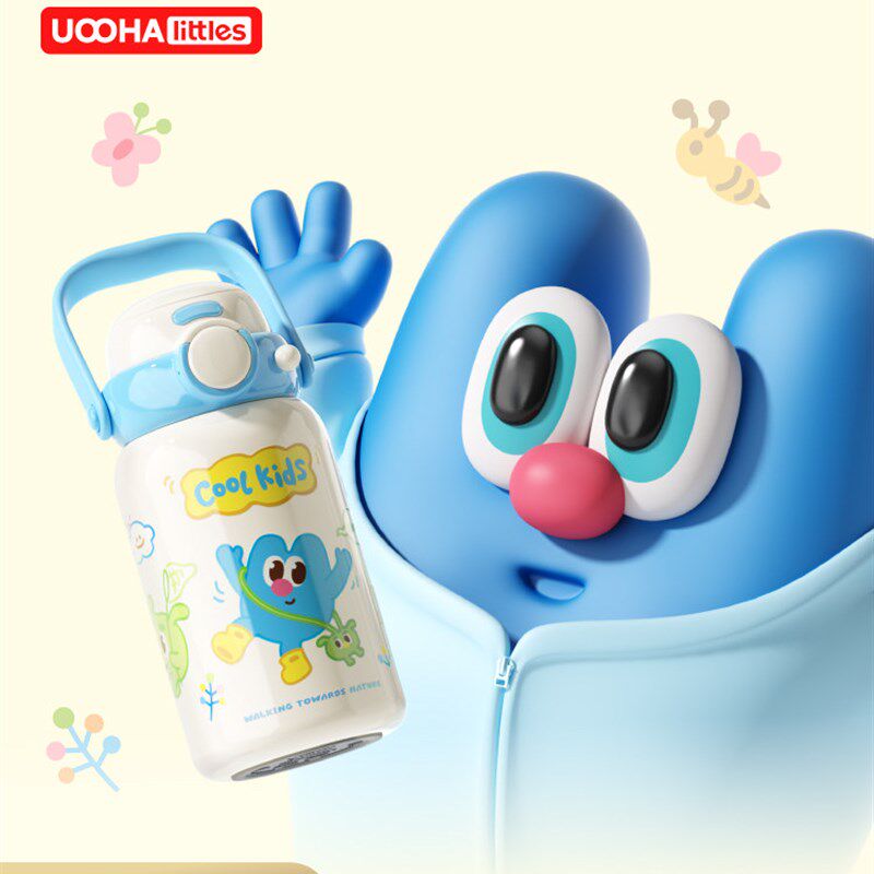 uooha童绘双饮儿童保温杯大容量水杯高颜值便携上学W专用吸管杯子
