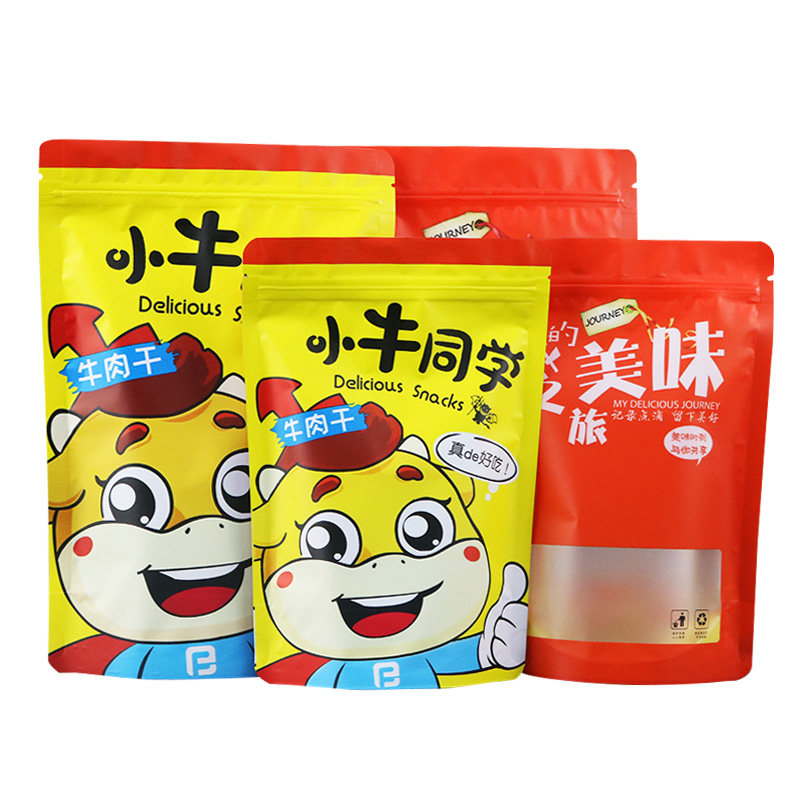 牛肉干包装袋自封猪肉脯袋子风干手撕耗牛肉食品分装袋可爱密封袋