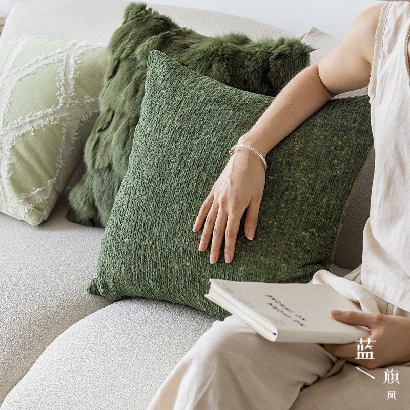 绿色沙发抱枕套高级感ins风样板间客厅装饰靠枕床头靠垫床上靠背,居家布艺,靠垫/抱枕,淘宝优惠券,粉丝福利购,淘宝优惠卷