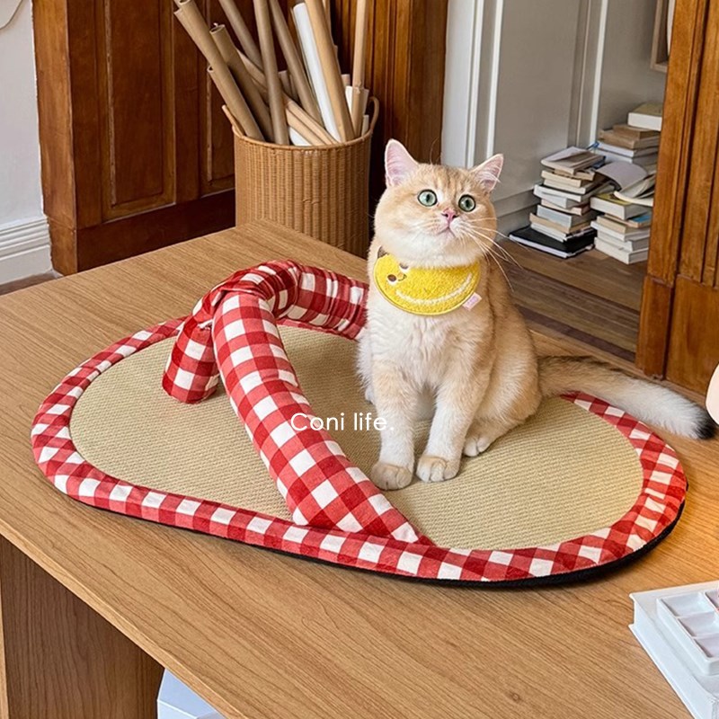 元気喵丨拖鞋凉席猫窝宠物睡垫藤编夏季冰垫凉垫狗垫子猫咪用品