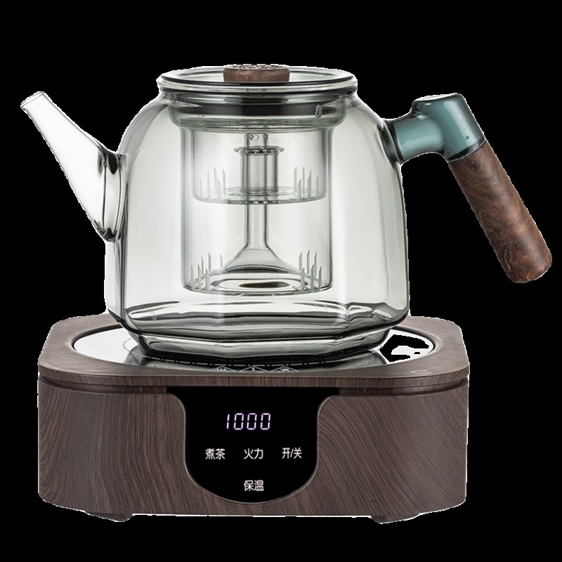 新款黑晶炉煮茶炉套装玻璃蒸煮一体煮茶壶器烧水泡茶办公室养生壶