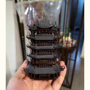 钰书房盆景造景鱼缸配件吸水石微景观假山上的小摆件模型黄鹤楼