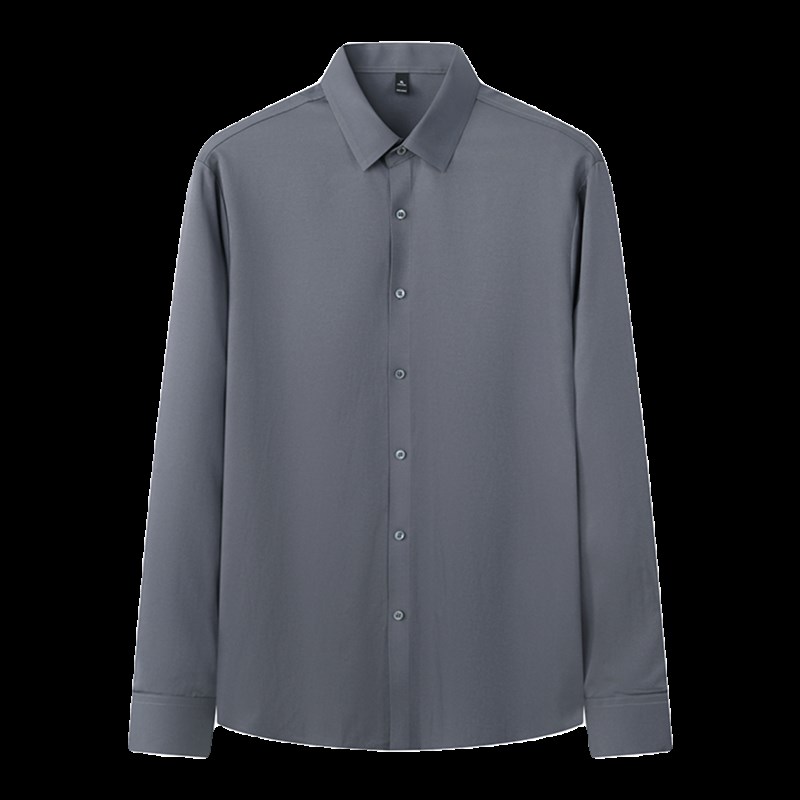 韩版高级感商务型男正装内搭免熨烫黑色衬衫职业通勤抗皱白色衬衫