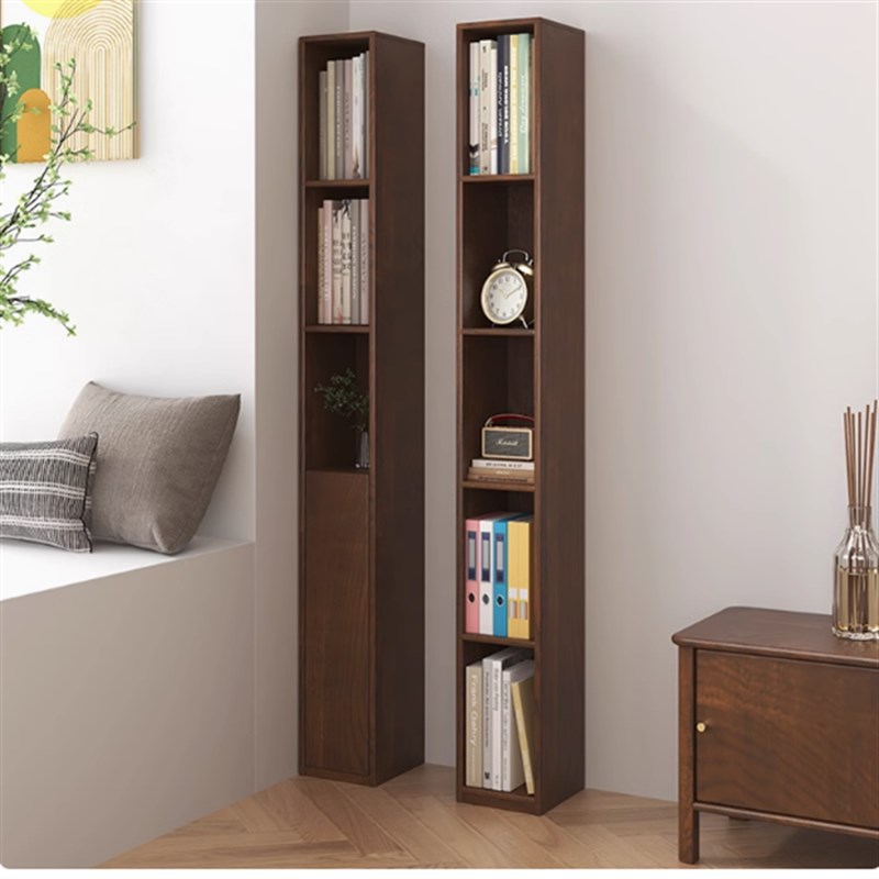 夹缝实木书架置物架落地窄柜子储物柜家用客厅简易小书柜墙边转角