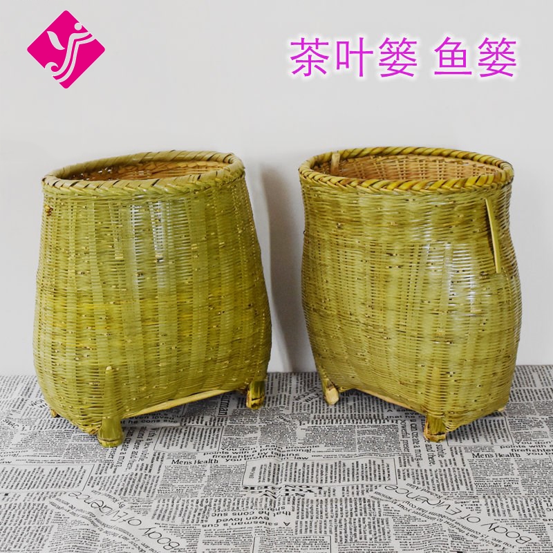摘茶叶竹编背娄采篓神器的篮子背篓农用采茶竹篓斜挎采摘篮腰篓