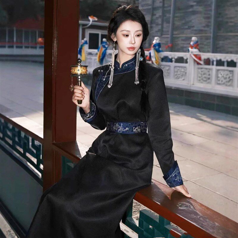 蒙古袍少女云南贵州旅拍摄影套装藏服少数民族服饰蒙古族服装女