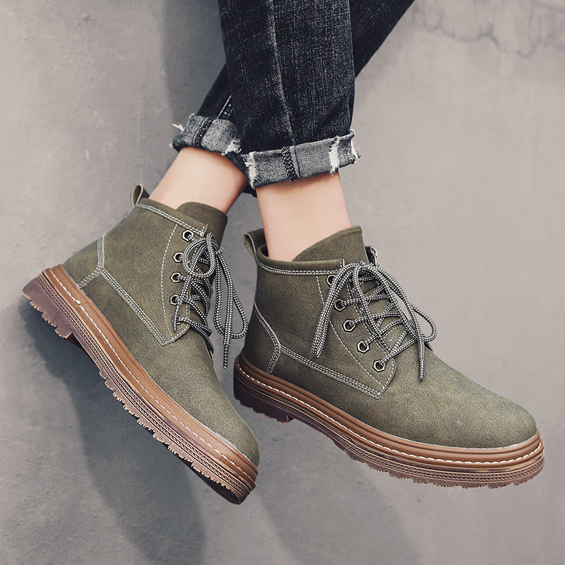 马丁靴男生男款靴子高帮男士男鞋英伦风秋冬鞋子棉鞋冬季保暖加绒